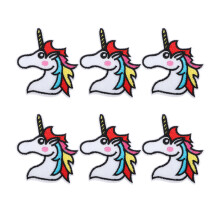 (Coloured Horse Head) 6 Pcs Cloth Patches DIY Ironing Sewing Universal Decoration