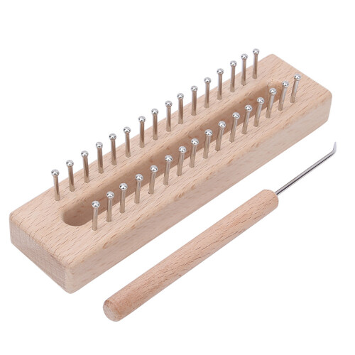 Rectangular Knitting Loom Hand Wooden Weaving Machine with Elbow Hook 2