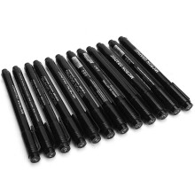 12pcs Micron Liner Fine Tip Black Waterproof Drawing Pen (BR)