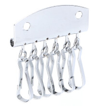 Key Row Wallet Hardware 6 Hooks Clasp Clip Silver