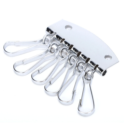 Key Row Wallet Hardware 6 Hooks Clasp Clip Silver 2