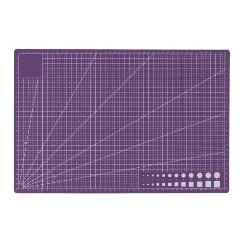 A3 Double Side PVC Cutting Mat Self Healing Grid Purple