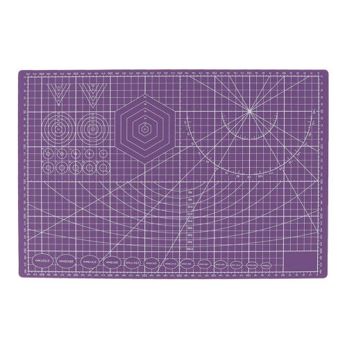 A3 Double Side PVC Cutting Mat Self Healing Grid Purple 2
