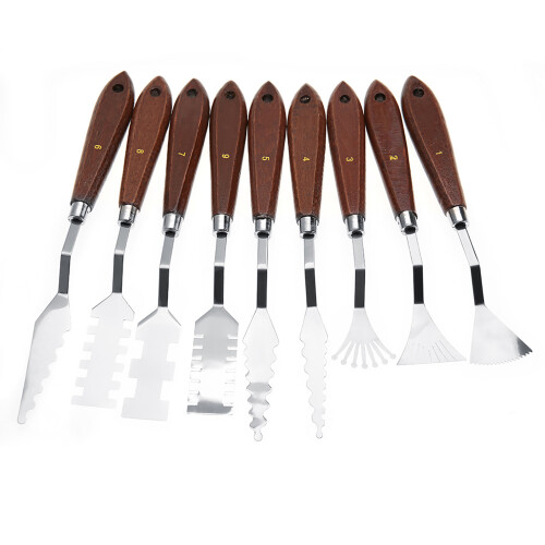 9PCS Professional Spatula Paint Mixture Scraper Set Palette Knife 1