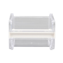 Transparent Adhesive Tape Dispenser with Cutter White