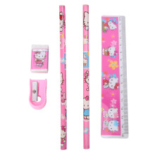 Cartoon Pencil Case 6-in-1 Set for Kids Students Gift (Kittty)