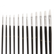 12Pcs Gouache Brushes Set Nylon Oil Painting Brushes Wood Handle 02