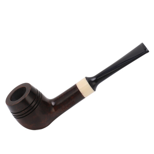 Handmade 3-Ring Wood Bruyere Straight Stem Pipe with Filter 2