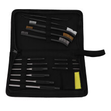 15Pcs Gun Cleaning Kit Roll Pin Punch Double End Brushes Cloth