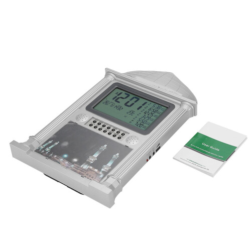 Plastic Islamic Prayer Digital Clock Wall Clock (Grey)