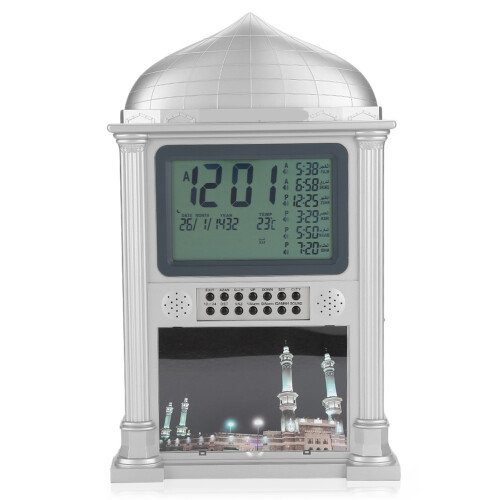 Plastic Islamic Prayer Digital Clock Wall Clock (Grey) 2