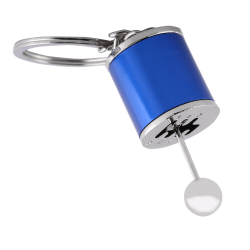 Gear Shifter Keychain Metal Keyring Blue 1