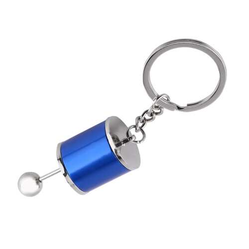 Gear Shifter Keychain Metal Keyring Blue 2
