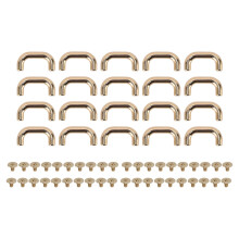 (Golden) 20 Sets U Shape Ring Buckles 5.5mm Crossed Screws Arch Bridge Golden