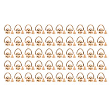 (Gold) 50 Set Alloy Screwback Round Head Rivet with Ring Gold