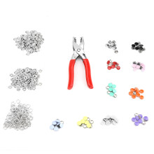 Metal Press Stud Poppers Buckle Colorful Clothing Buttons & Plier Set