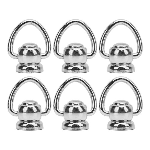 (Silver) 50 Set Alloy Screwback Round Head Rivet with Ring Gold 1