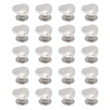(Silver) 20Pcs 14mm Heart Rivets Crossing Screw Love Stud Kit Gold