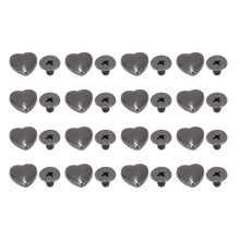 (Gun Color) 20Pcs 14mm Heart Rivets Crossing Screw Love Stud Kit Gold