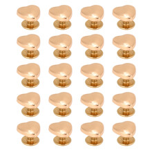 (Gold) 20Pcs 14mm Heart Rivets Crossing Screw Love Stud Kit Gold