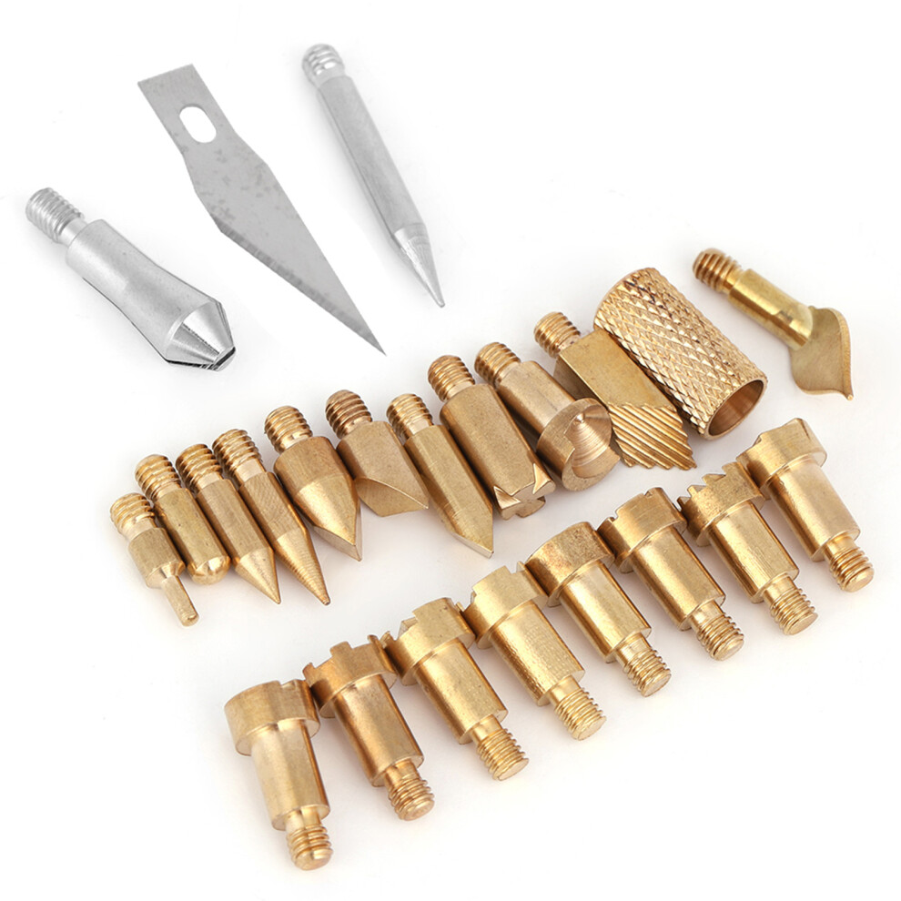 23Pcs Wood Burning Pen Tips Stencil Soldering Pyrography Carving 585383756855
