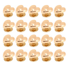 (Gold) 20Pcs 10mm Heart Rivets Zinc Alloy Gold Leather Repair