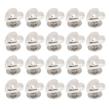 (Silver) 20Pcs 10mm Heart Rivets Zinc Alloy Gold Leather Repair
