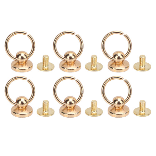 (Gold) 50 Sets 9.5mm Zinc Alloy Pull Ring Rivets 7.5mm Iron Screws Silver 1