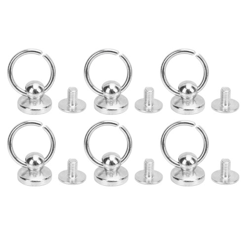 (Silver) 50 Sets 9.5mm Zinc Alloy Pull Ring Rivets 7.5mm Iron Screws Silver 1
