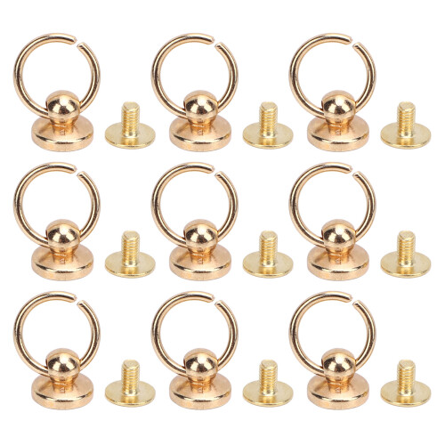 (Gold) 50 Sets 9.5mm Zinc Alloy Pull Ring Rivets 7.5mm Iron Screws Silver 2