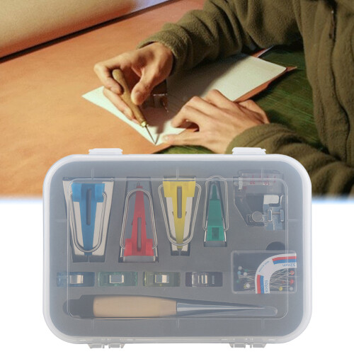 Fabric Bias Tape Maker Folder Kit DIY Sewing Quilting Binding Tool Set 2