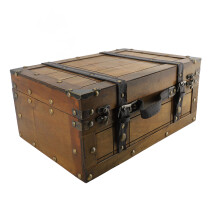 Vintage Wooden Trunk Retro Decorative Storage Box