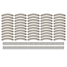 (Bronze) 100Pcs Lid Support Hinge Kit Soft Close Recurved Stay 6.7x1cm Yellow