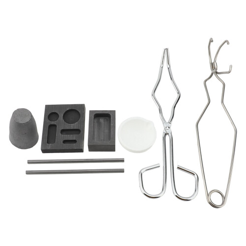 8PCS Graphite Crucible Set Silver Copper Ingot Torch Melting Kit