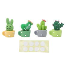 4 Pcs Mini Cactus Ornament Resin Decor for Desk Shelf