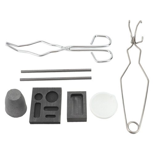 8PCS Graphite Crucible Set Silver Copper Ingot Torch Melting Kit 1