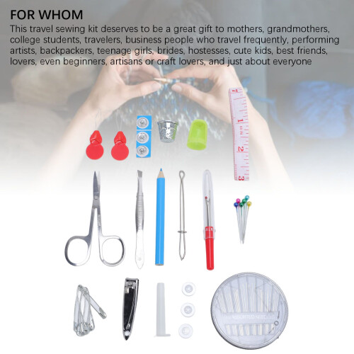 Sewing Kit Gift Needles Thread Scissors Portable Box 2