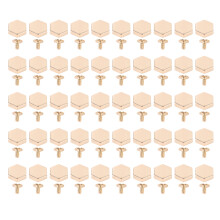 (Light Gold) 50 Set 13mm Light Gold Zinc Alloy Hex Rivets Studs Belts Shoes