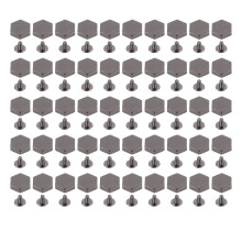 (Gray) 50 Set 13mm Light Gold Zinc Alloy Hex Rivets Studs Belts Shoes