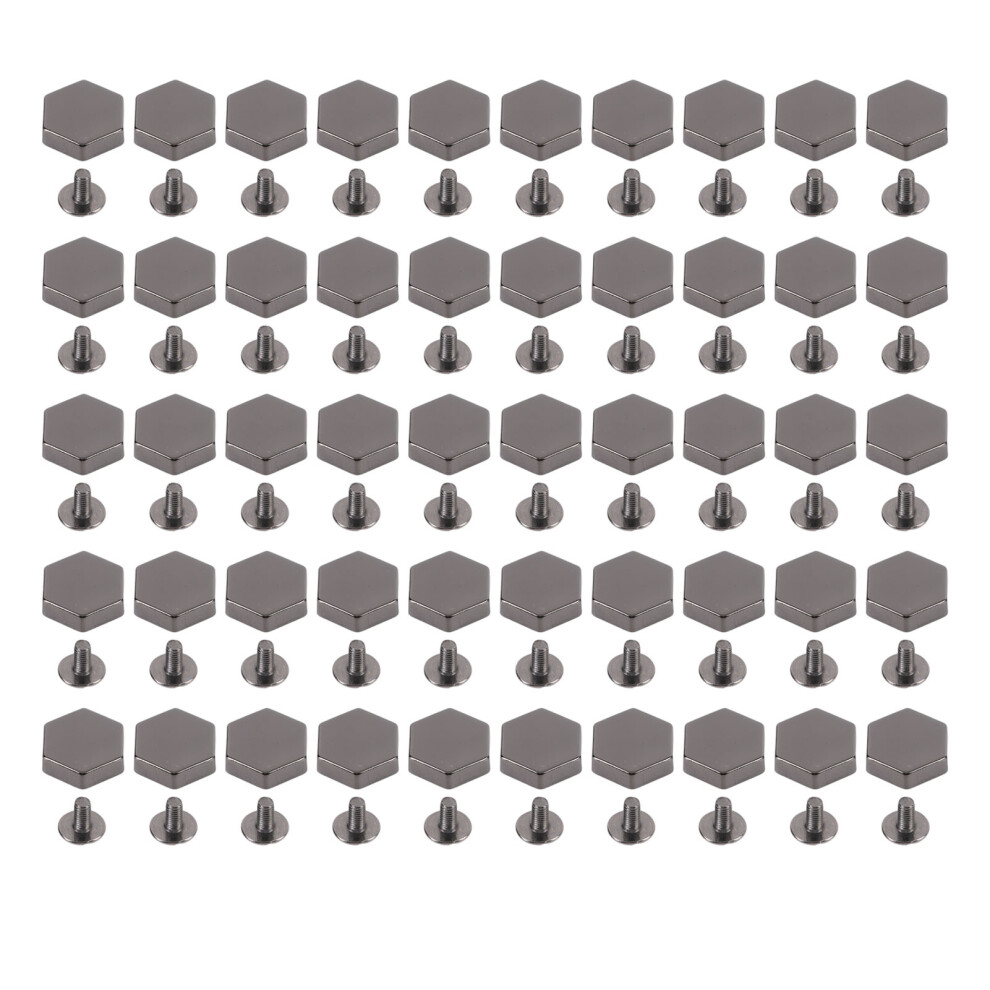 (Gray) 50 Set 13mm Light Gold Zinc Alloy Hex Rivets Studs Belts Shoes-image-OPC-PMFVBDB-NEW