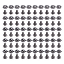 (Silver Black) 50 Pcs 12mm Zinc Alloy Hex Rivets for Leather Belts Light Gold