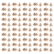 (Light Gold) 50 Pcs 12mm Zinc Alloy Hex Rivets for Leather Belts Light Gold