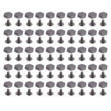 (Gunmetal) 50 Sets 10mm Hex Rivets Studs Metal Slotted Round Head Screw Silver