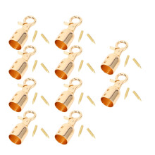 (Gold) 10 Sets Cord End Cap Zinc Alloy Rotating Gold