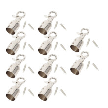 (Silver) 10 Sets Cord End Cap Zinc Alloy Rotating Gold