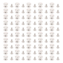 (Silver) 50 Set 10mm Screw Back Rivet Zinc Alloy Stud Silver