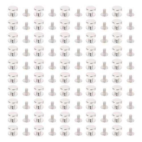 (Silver) 50 Set 10mm Screw Back Rivet Zinc Alloy Stud Silver