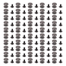 (Gun Color) 50 Set 10mm Screw Back Rivet Zinc Alloy Stud Silver