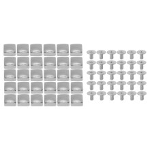 (Silver) 30 Sets 10mm Foursquare Zinc Alloy Shoe Rivets 6mm Iron Screws Silver