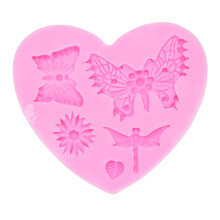 Silicone Fondant Mould Dragonfly Flower Leaf Non Stick